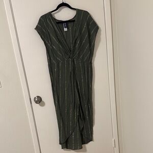 Elegant Green Striped swimsuit coverup